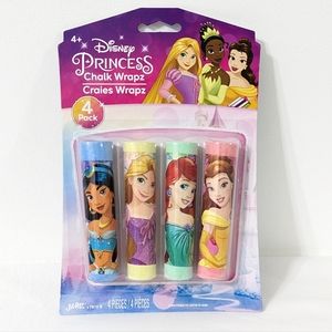 Disney Princess Washable Sidewalk Chalk, 4 Pack(Blue, Yellow, Green, Pink)